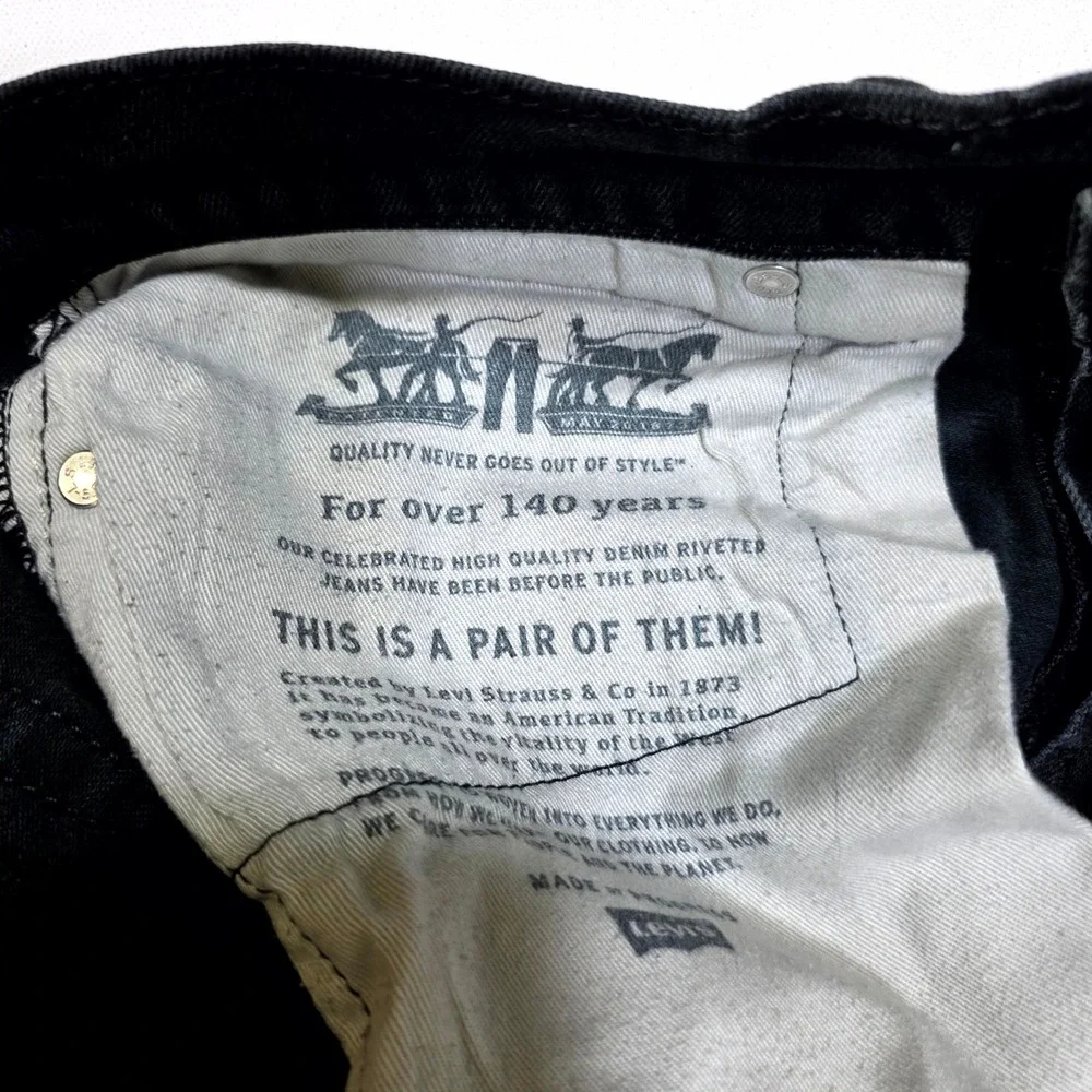 Levi's 511 Slim Fit Jeans Mens 34x30 Black Faded Denim Casual Streetwear Pants